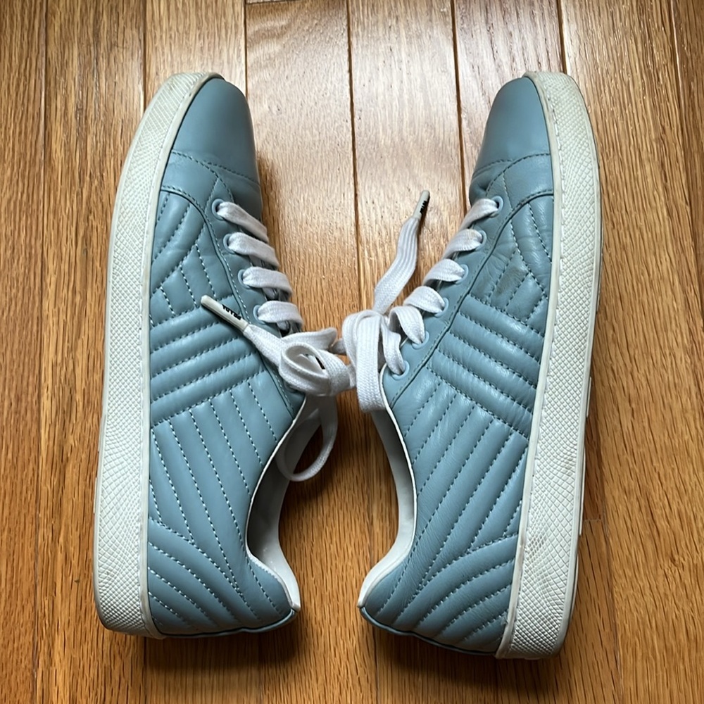 Prada light blue leather sneakers - Picture 3 of 6